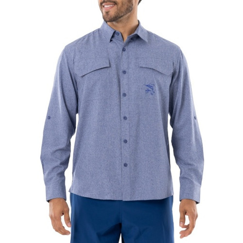 Guy Harvey Mens Woven Cationic Long Sleeve Fishing Shirts
