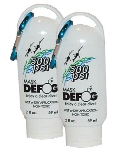500 PSI 2 Pack -2 Oz Sport Bottle of 500 PSI Mask Defog with Caribbener
