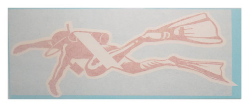 Marine Sports Diver Decal 8 Inch Red/White (Red/White,8 Inch)