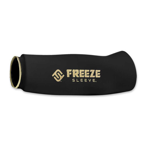 Side view of a silhouette of the Freeze Sleeve - Copper Charcoal on a white background.