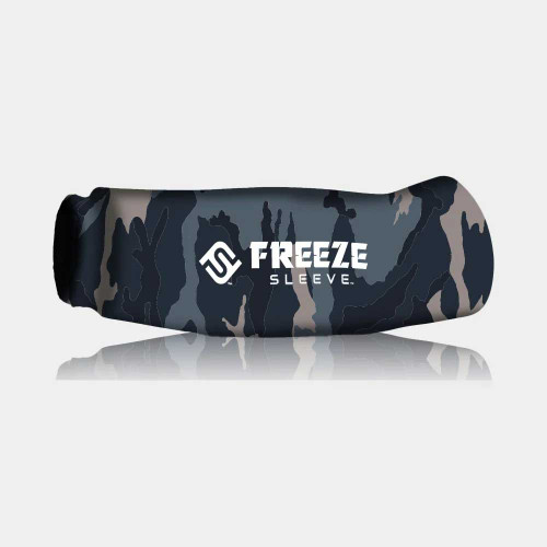Side view of a silhouette of the Freeze Sleeve - Blue Camo.