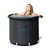 A woman in the Cold Therapy Ice Bath.
