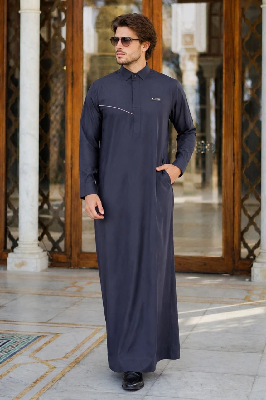 Elegant & Warm Winter Thobe for Men – Luxury Embroidered Saudi Thobe