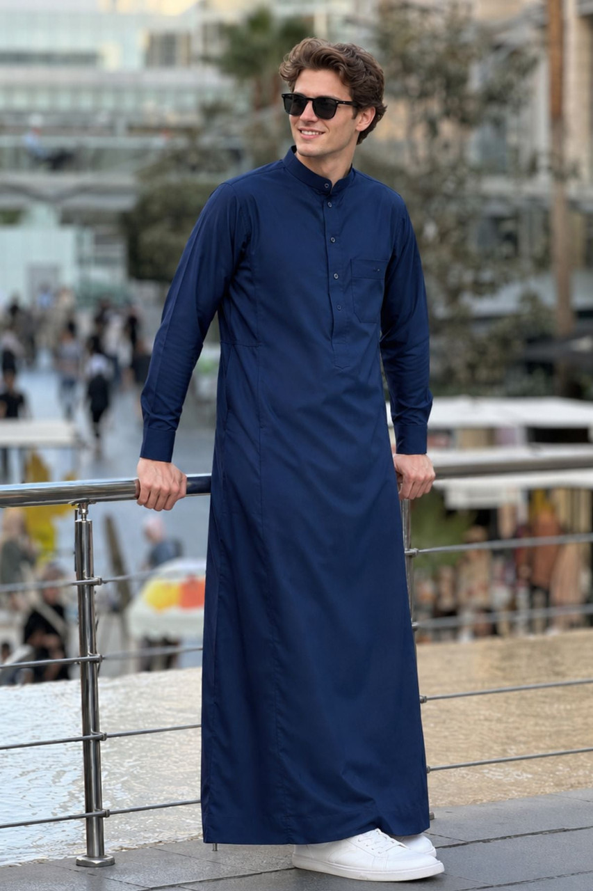 Bahraini Saudi Thobe in Navy Blue