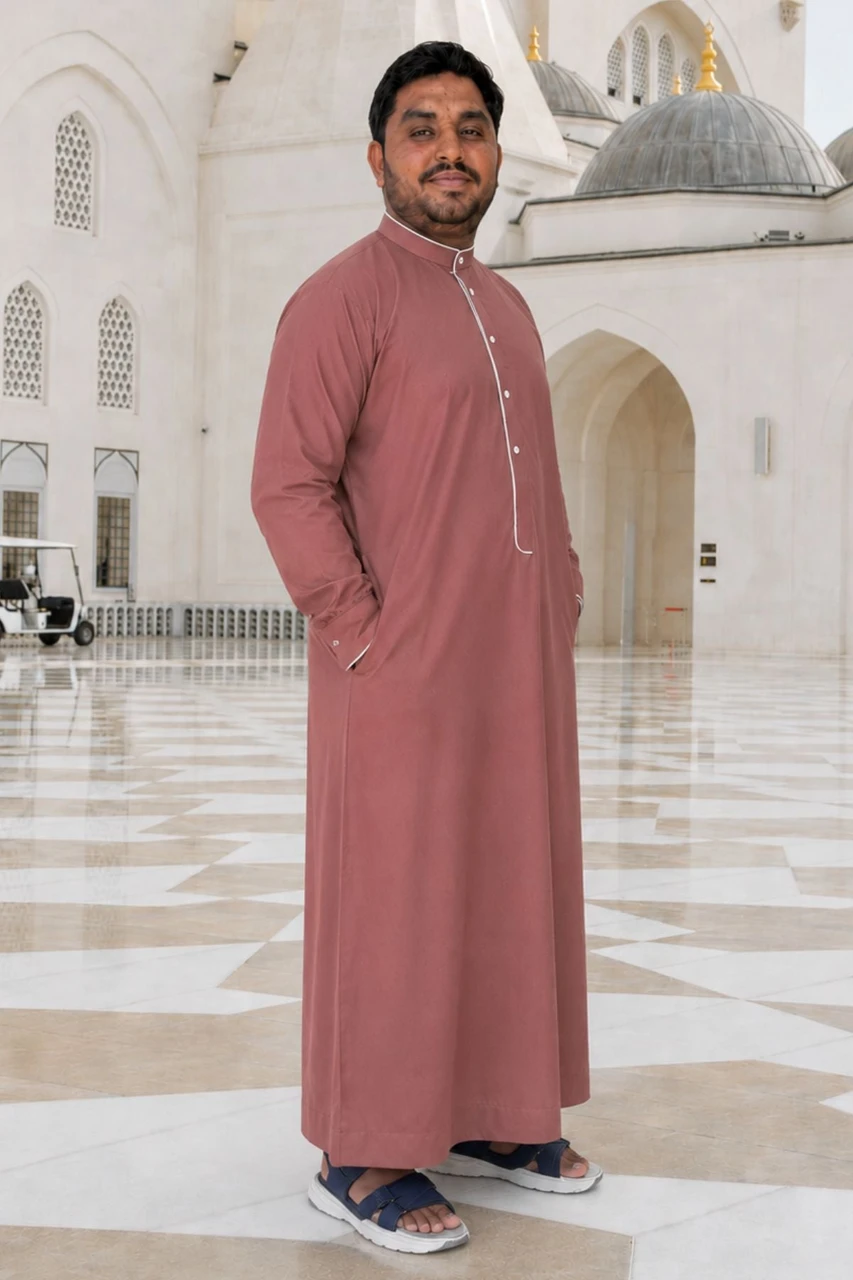 Desert Sand Saudi Thobe for Men – Elegant Arabic Heritage Style