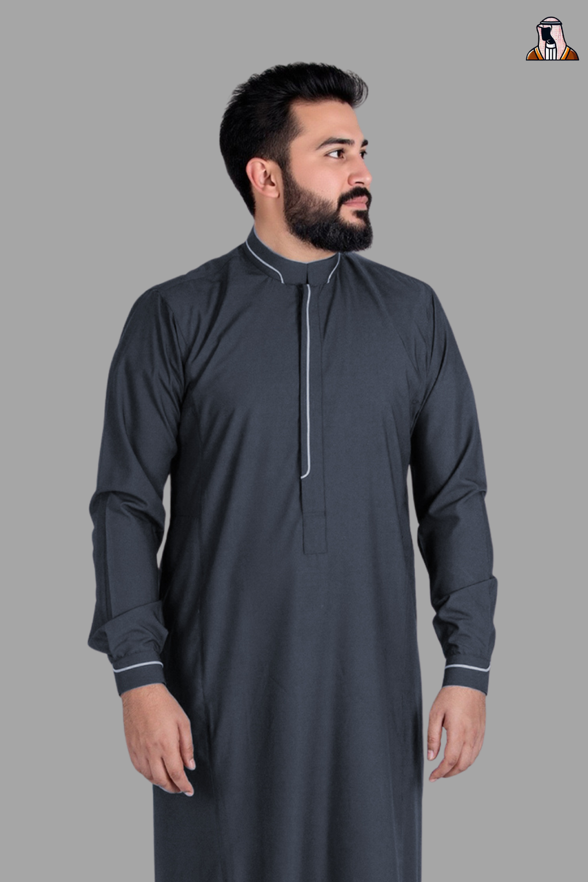 Exclusive Black Kuwaiti Style Thobe – Luxury, Tradition &amp; Comfort