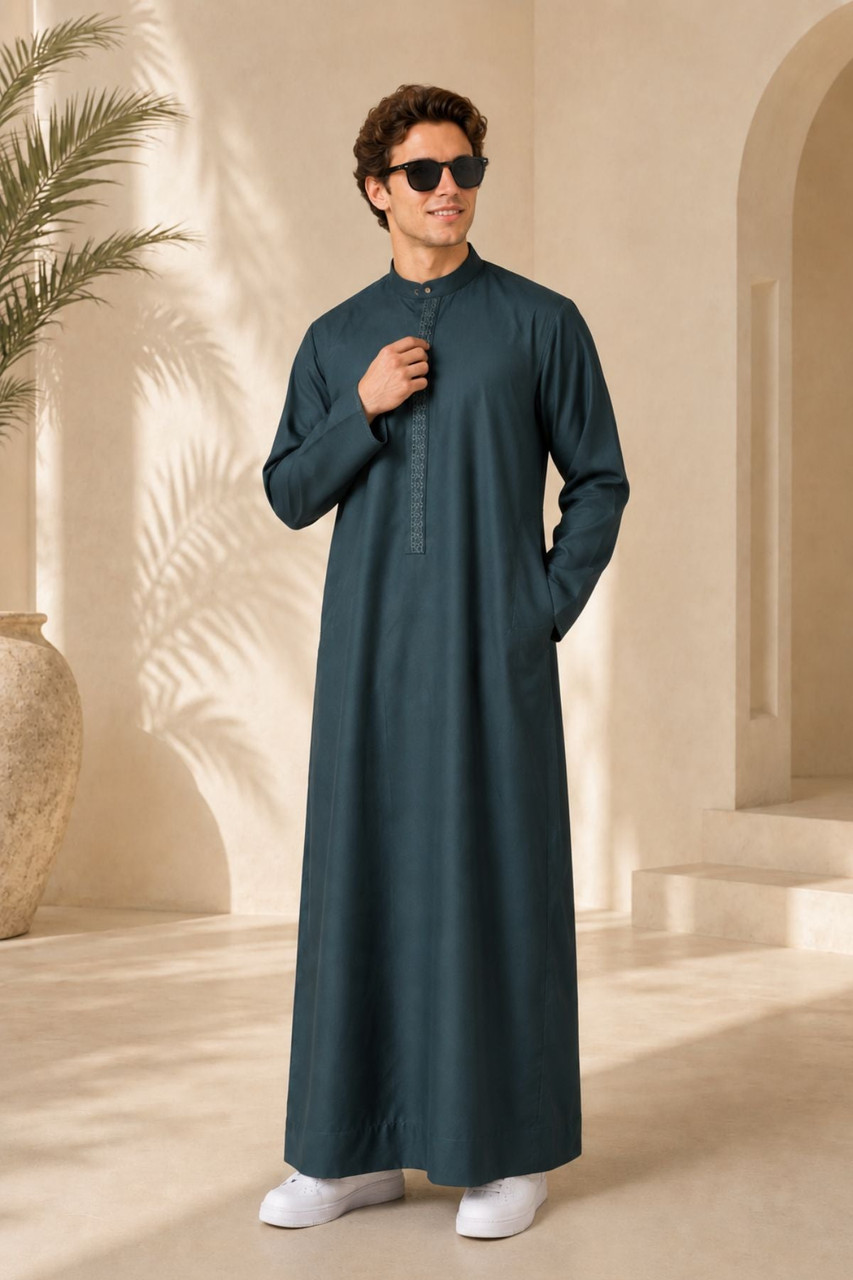 Elegant Green Saudi Thobe for Men