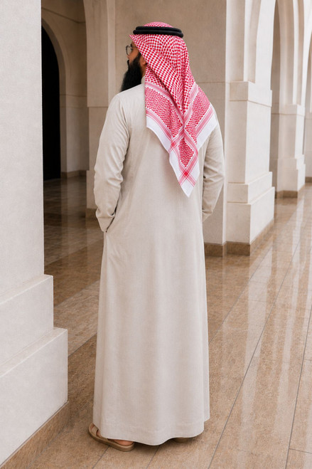Cream Winter Saudi Thobe – Warm, Elegant & Durable