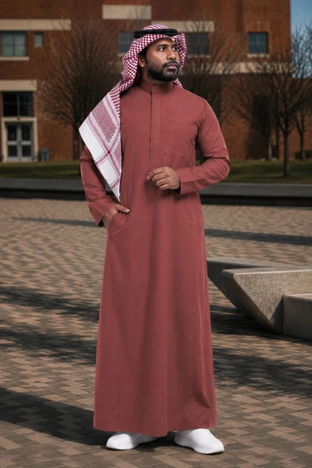 Standard Men’s Brown Saudi Thobe – Classic Craftsmanship with Modern Style