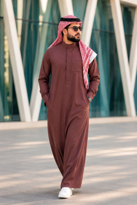 Effortless Style Brown Saudi Thobe – Effortless Style for the Modern Man