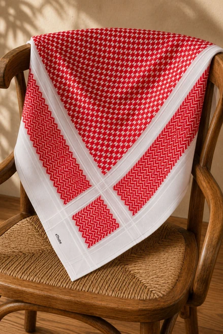 Bold Red Shemagh – A Statement of Tradition and Elegance
