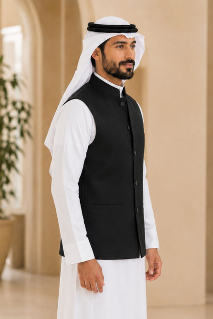 Comfortable Black Vestcoat for Men – Elegant Everyday Wear
