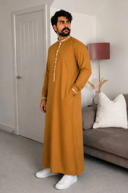 Chic Sea Sand Kuwaiti Style Thobe