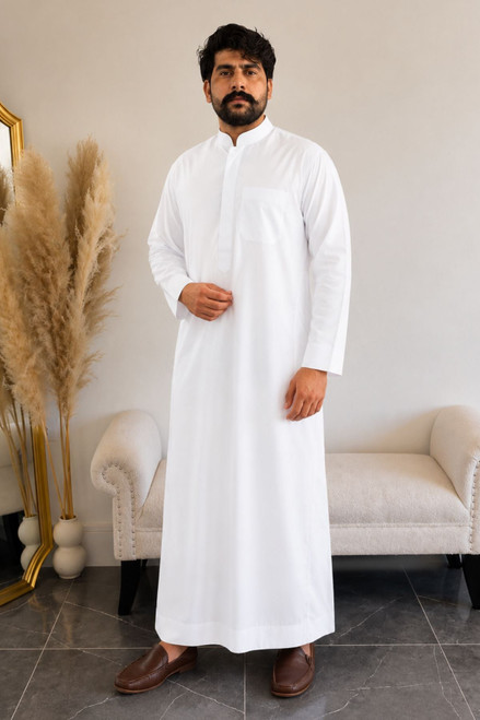 Traditional Elite White Kuwaiti Thobe – Tradition Meets Comfort