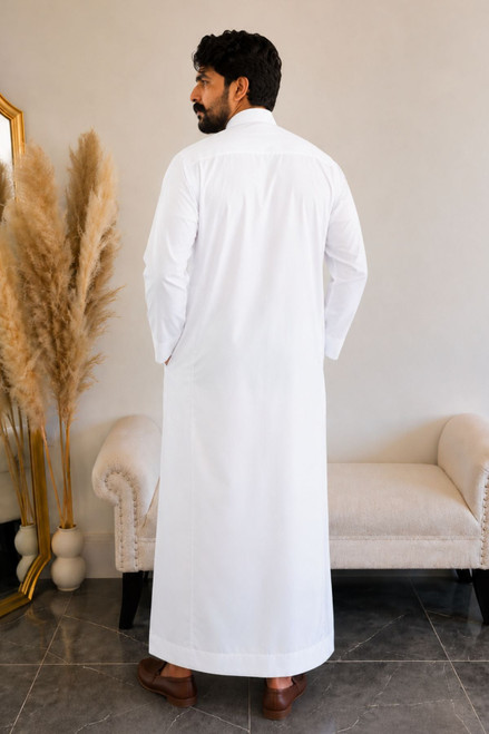 Traditional Elite White Kuwaiti Thobe – Tradition Meets Comfort