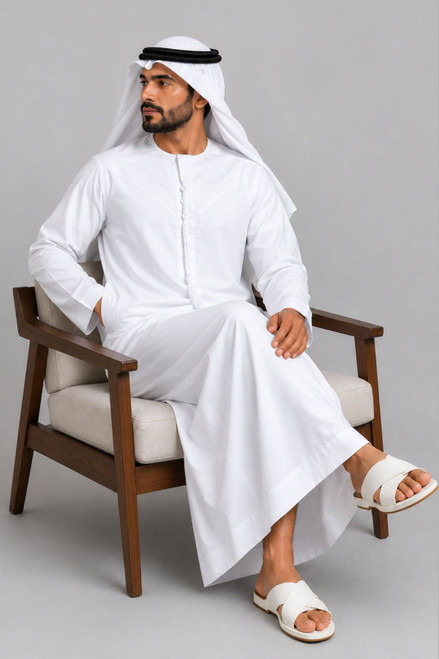 Comfortable White Emirati Thobe for Men
