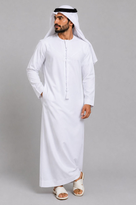 Comfortable White Emirati Thobe for Men
