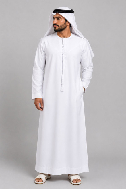 Comfortable White Emirati Thobe for Men
