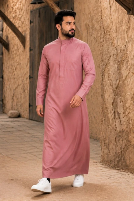 Dark Pink Chic Saudi Thobe – Elegant & Comfortable for Every Occasion