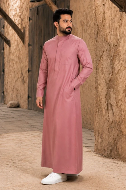 Dark Pink Chic Saudi Thobe – Elegant & Comfortable for Every Occasion