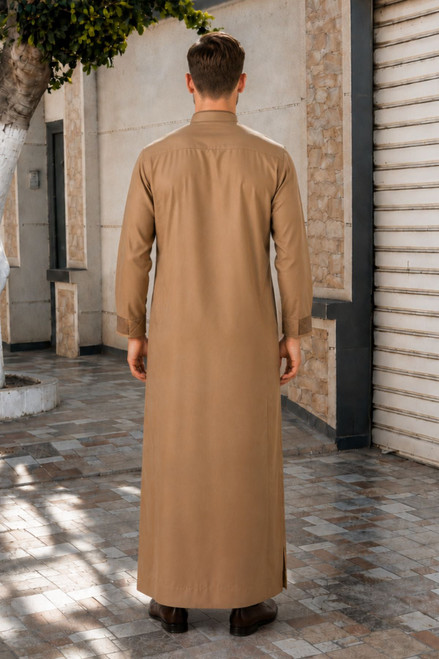 Premium Camel Brown Saudi Thobe for Men
