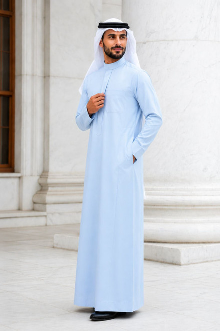 Sky Blue Saudi Thobe for Men