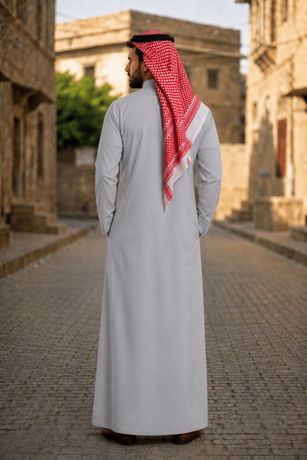 Light Gray Saudi Thobe for Men