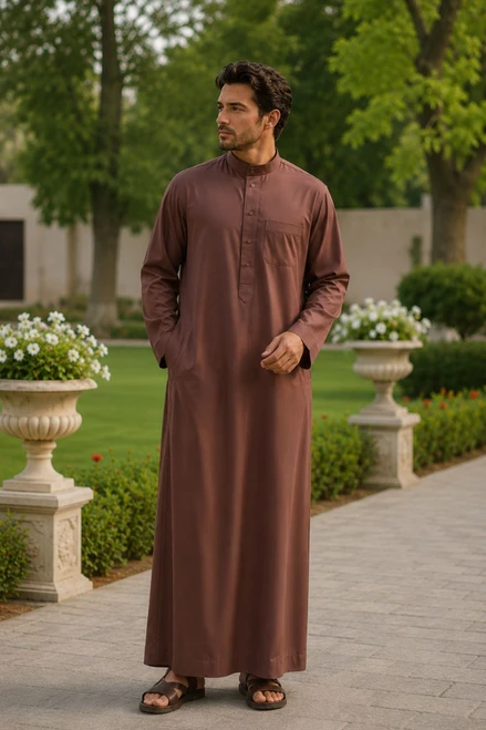 Dark Pink Saudi Thobe for Men