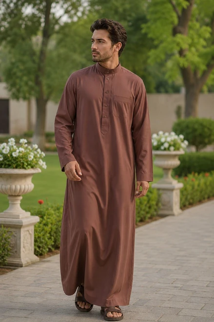 Dark Pink Saudi Thobe for Men