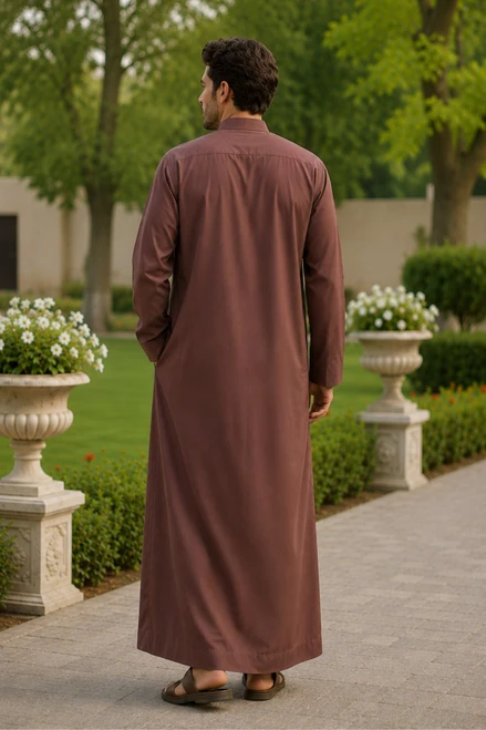 Dark Pink Saudi Thobe for Men