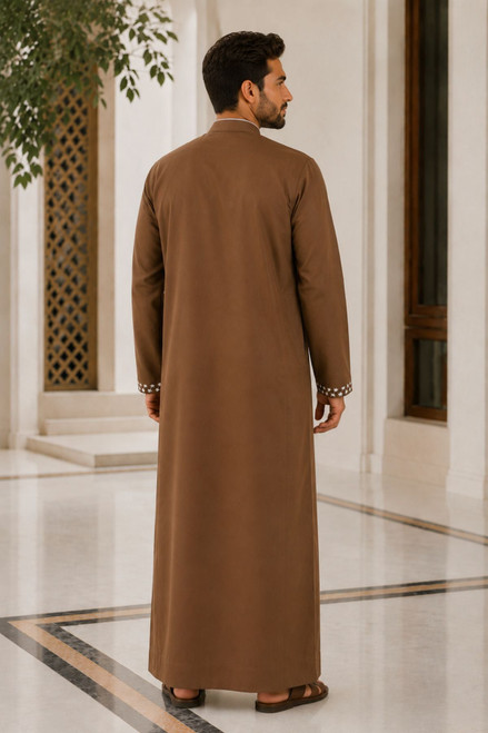 Mocha Brown Thobe for Men Classic Arabian Elegance