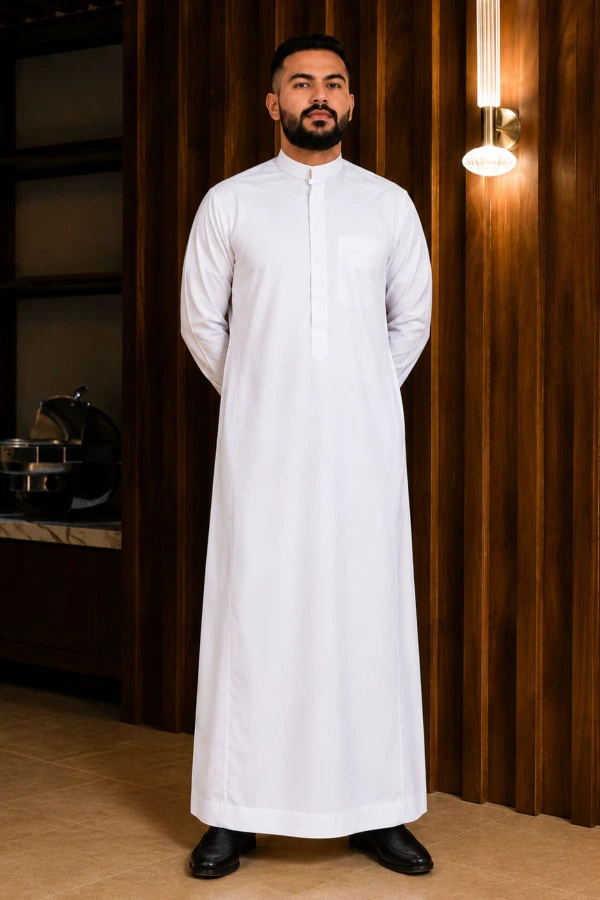  Men’s White Saudi Thobe