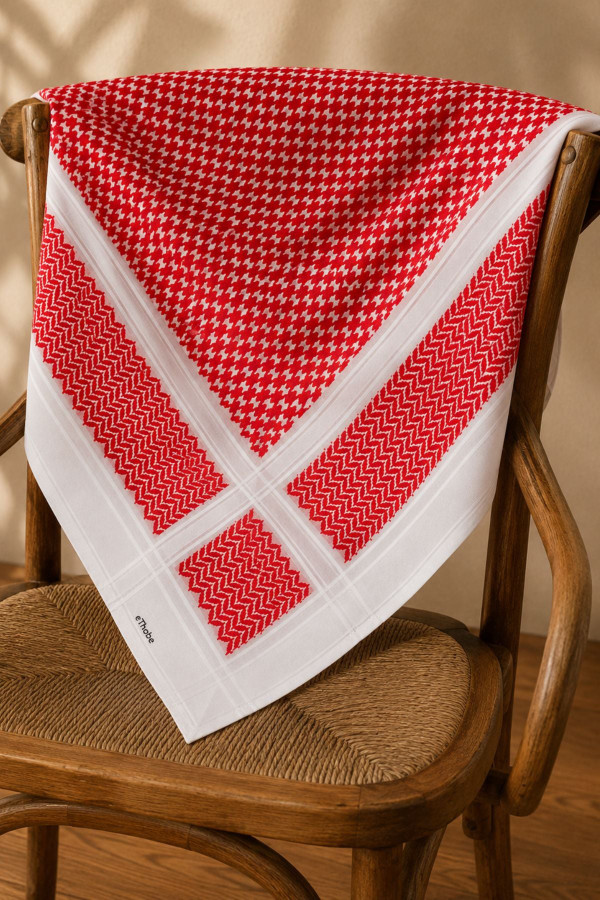Bold Red Shemagh – A Statement of Tradition and Elegance
