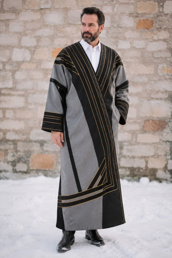 Gray Men’s Pleated Fur Coat – Luxury, Warmth and Style
