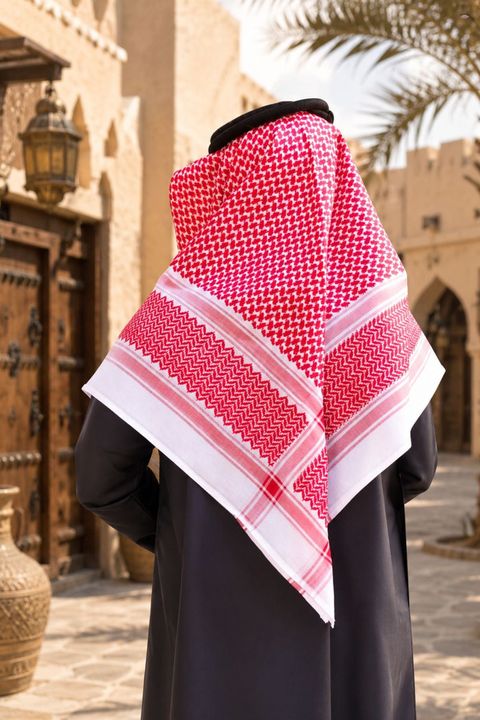 Red Arabic shemagh