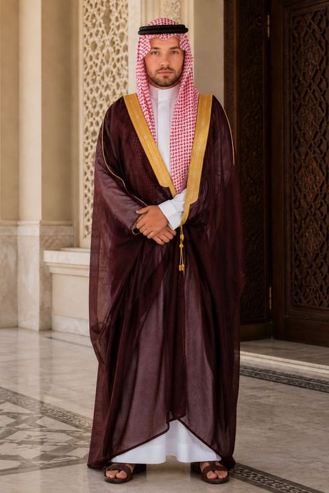 Maroon traditional bisht cloak