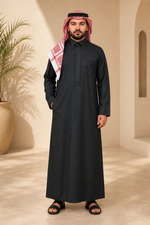 Black Qatari thobe