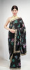 Chic Black Floral Printed Saree with Ornate Zari Border Chic Black Floral Printed Saree with Ornate Zari Border