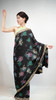 Chic Black Floral Printed Saree with Ornate Zari Border Chic Black Floral Printed Saree with Ornate Zari Border