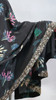Chic Black Floral Printed Saree with Ornate Zari Border Chic Black Floral Printed Saree with Ornate Zari Border