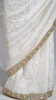 Pure White Organza Saree with Subtle Golden Embroidered Border Pure White Organza Saree with Subtle Golden Embroidered Border