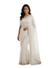 Hakoba Inc. White Embroidered Gilded Border Saree