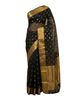 Black Pure Silk Saree with Gold Zari Buti & Rich Banarasi-Style Border