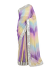 Pastel Rainbow Ombré Pure Silk Saree with Silver Sequin Work & Metallic Border