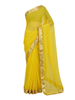 Yellow Silk Saree with Stone Work and Golden Zari Border