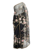 Black Organza Saree with Pastel Floral Embroidery and Golden Border