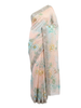 Peach Paradise Floral Silk Saree