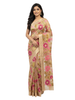 Blossom Whisper Hand-Painted Silk Floral Saree