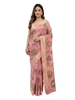 Rose Dawn Hand-Painted Peony Saree