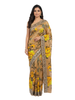 Marigold Radiance Hand-Painted Saree